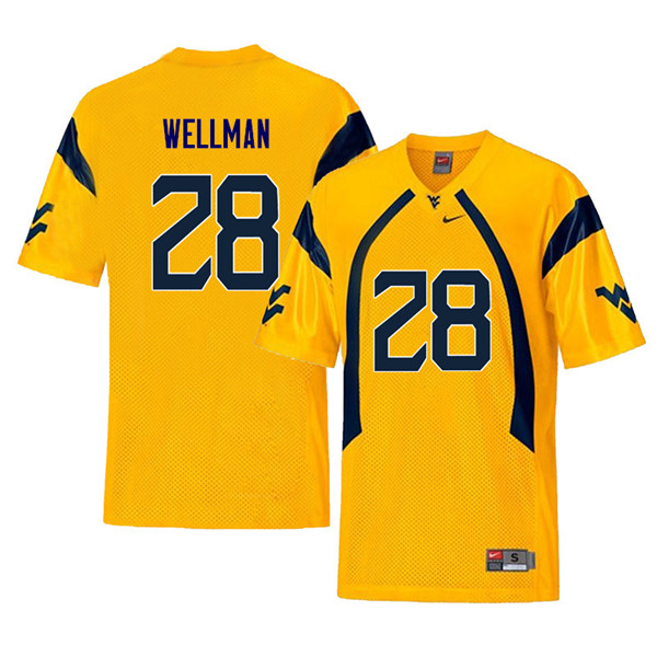 NCAA Men's Elijah Wellman West Virginia Mountaineers Yellow #28 Nike Stitched Football College Retro Authentic Jersey IK23E50DU